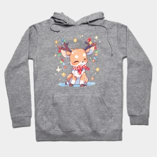 Fawn tangled up in Christmas decorations Hoodie